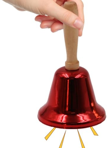 Cloche à main | Cloche d'appel en métal avec manche en bois, décoration fabuleuse pour les festivals, cloche d'appel en métal pour dîner, jeu de cloche, cloche pour chat, cloche pour chien
