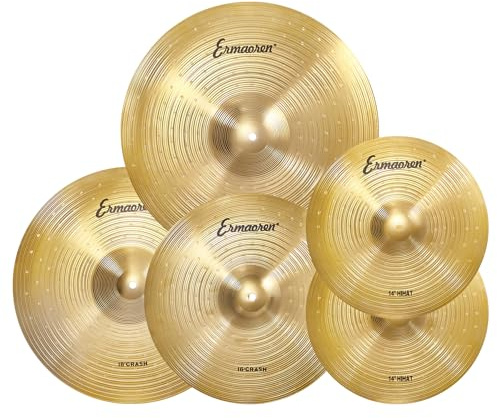 Cymbal Pack, 5 Pieces Drum Cymbals Set,14 Hi Hat Cymbals, 16 Crash and 18 Crash Cymbals, 20 Ride Cymbals for Drums Set