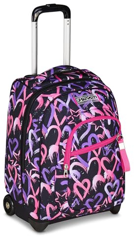 Seven Zaino Trolley, Scuola Elementare, Doppio Uso, Doppio Scomparto, Spallacci a Scomparsa, Bambina, Lovely Elements, rosa