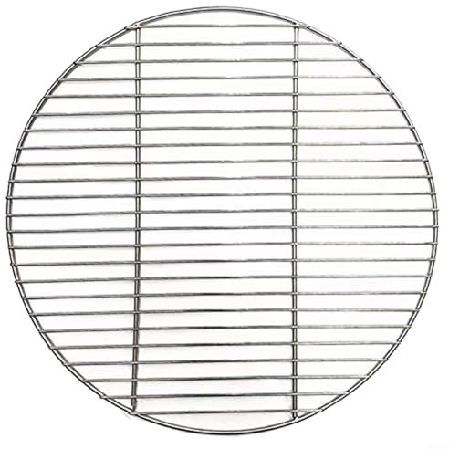 Snowchecking Red de rejilla redonda de acero inoxidable para barbacoa, parrillas redondas para acampar al aire libre, red de barbacoa, bandeja para hornear, rejilla para barbacoa, 43 cm (45 cm)