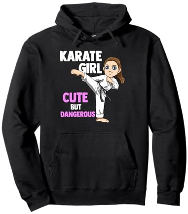 Lotta di Arti Marziali - Carina la Ragazza del Karate Felpa con Cappuccio