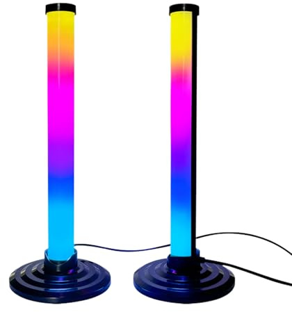Djowyh RGB ljuslist | stämning med musiksynkronisering – röststyrning monitor bakgrundsbelysning, för hemmabio, sovrum, fest, streaming, bakgrund, semester, fotografering och