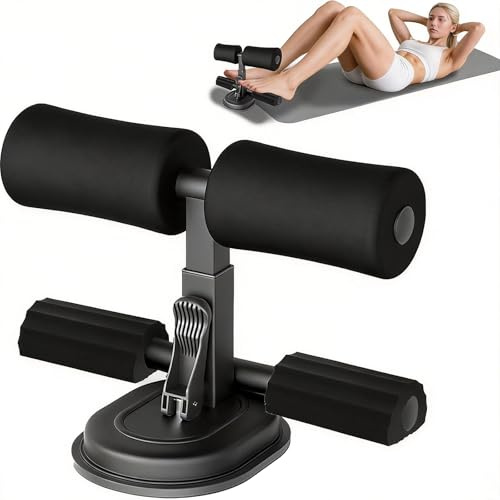 Adjustable Sit Up Bar Floor, Portable Sit Up Assistant Device Abs Workout Equipment With Foot Holder for Home Travel Fitness Exercising