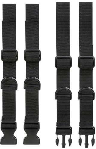 2 Pairs Adjustable Backpack Chest Straps with Quick-Release Buckles | heavy-duty sternum belts, adjustable black straps, for backpacks hiking jogging and travel