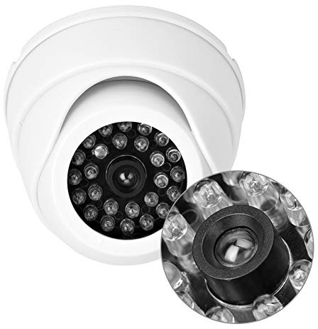 aqxreight Cámara de Simulación de Cámara de Seguridad Falsa Simulada con Luz LED Monitor Real Simulada de Miedo Falsa de Simulación LED Falso