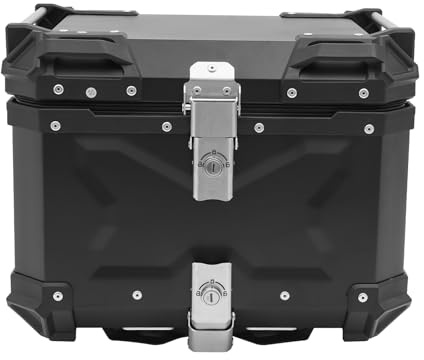 DAHAD Valise pour moto de 45 litres, en aluminium, imperméable, avec serrure de sécurité, imperméable, pour casque, imperméable