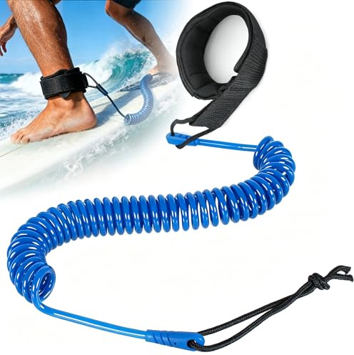 Moling Sup Leash,Laisse Planche de Surf 10ft, Stand up Paddle Board Accessoires (Bleu)
