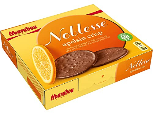 Marabou Noblesse Orange, zarte Marabou-Schokolade trifft auf Knusper-Mais, Vollmilchschokolade mit Orange ideal auch zum Dekorieren von Kuchen und Torten, 1 x 150 g