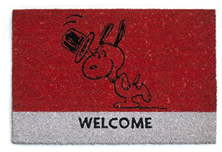 Excelsa Peanuts Zerbino Snoopy, Fibra di Cocco, Rosso, 40 x 60 cm