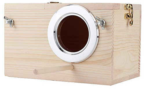 Nest Box Bird House, 12x12x19.5cm Wood Bird House Pet Incubation Breeding Box Wood Breeding Box Nest Box Wood Bird Cages Outdoor Garden Decoration Accessories