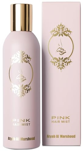 Atyab Al Marshoud Khisla Pink Hair Mist Perfume 125ml - Lightweight and Long-Lasting Hair Perfume for Women with Oud, Jasmine & Vanilla, Luxurious Fragrance Spray