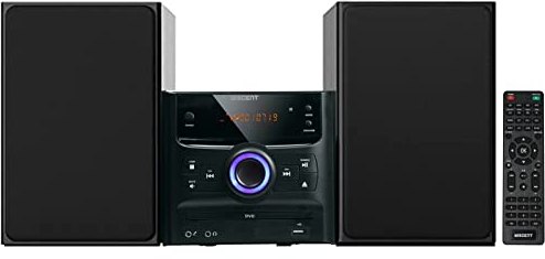 Bluetooth Micro Hi-Fi Sound System Stereo CD Player, DVD Player, FM Radio, USB, 30W RMS Powerful Compact Micro Music HiFi Systems