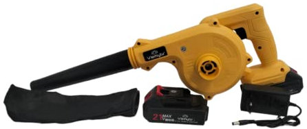 Souffleur d'air pour feuilles, puissant avec 2 batteries de 3 ampères puissance 1500 W