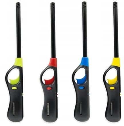 BML 4 Pack Refillable Gas Lighter Child Safety Lock Adjustable Flame Windproof Fire Lighter For Kitchen Barbecue Candles Cooking Camping Fireworks