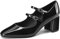 MIRAAZZURRA Damen Pumps Blockabsatz Mary Jane Pump Schuhe Elegant Knöchelriemchen Heel Runde Zehe Lackschuhe mit Schnalle Schwarz 40