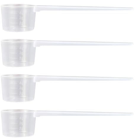HDGSAFD 4 cucchiai dosatori da cucina, misurino con manico lungo, trasparente