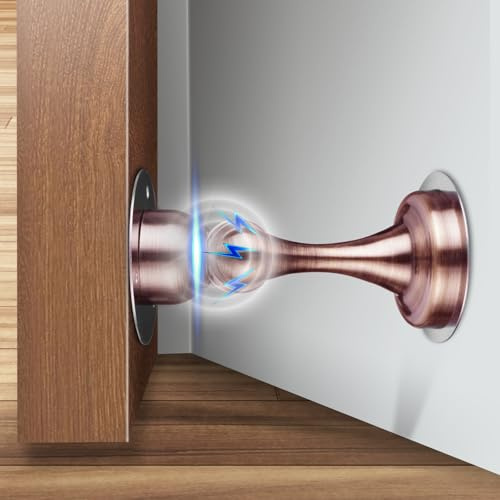 Flintronic Bronze Magnetic Door Stoppers, 1 Pack, Modern Style, Wall Mount & Door Mount, Anti-Collision, Anti-Rust, Easy Install