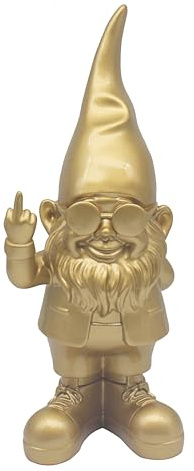 Lesser & Pavey Gnomes Home Decor Figurines & Ornaments For Home & Office | Decorative Home Accessories Statues For Indoor & Outdoor | Lovely Gifts for Women & Men Swearing Gold 42 Cm