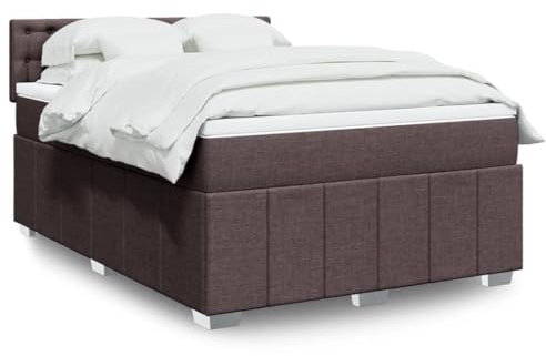 MOBCANT Boxspringbett mit Matratze, Hausbett Polsterbett Tagesbett Bett Geeignet für Wohnungen Hotel Gästezimmer Schulen Dunkelbraun 140x200 cm Stoff