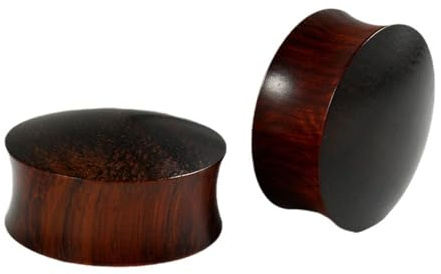 Calefee Träpluggar för öron, unisex öronmätare polerade kupolformade, kroppspiercing smycken örhänge mätare för män, 2 st, 10mm=00g, Trä, Ingen ädelsten