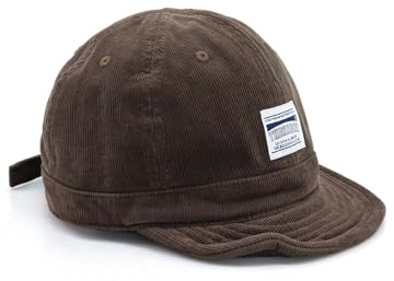 YAMEE Gorras de Hombre con Visera Corta,Gorro de Béisbol de Pana Unisex Vintage Ajustable,Gorra Béisbol para Mujer Suave Calor,Tamaño Pequeño(54-56 cm)