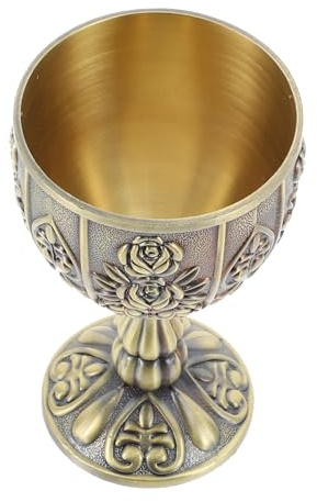 IMIKEYA Copa de Licor Retro Metálica con Artístico Compacto y Base Plana Estable para Fiestas Bodas y Regalos Originales de Aniversario