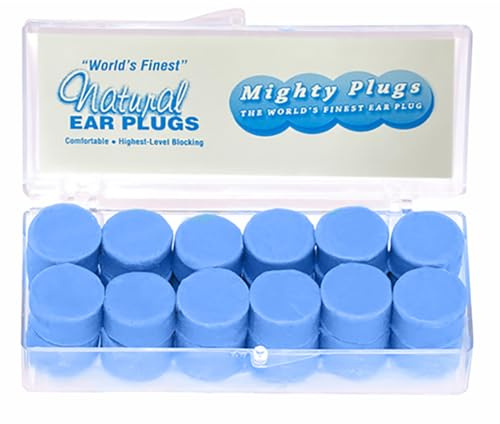 Mighty Plugs Pure Beeswax Earplugs – NRR 34 Noise Cancelling Ear Plugs for Sleeping, Snoring, Swimming & Loud Noise (12 Pairs)
