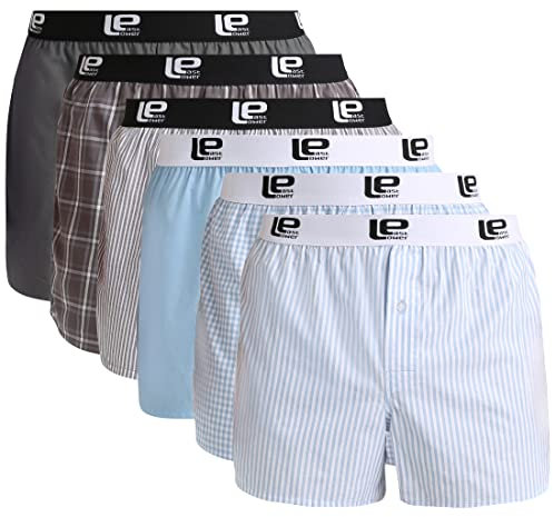 Lower East Herren Le215 Boxershorts, Hellblau/Grau, XL (6er Pack)
