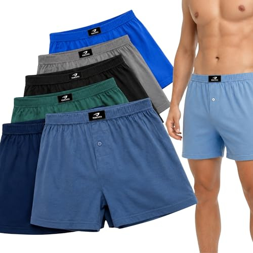 SGS 6 eller 10-pack boxershorts i bomull för män, för män som uppskattar lösa, bekväma byxor.