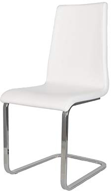 t m c s Tommychairs - Silla Berlin Estilo Cantilever con Patas de Acero Cromado de Alta Resistencia y Asiento en Madera Multicapa, tapizado en Polipiel Color Blanco