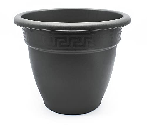 CABLEPELADO Macetero rendondo de plastico, Maceta de plástico, Tiesto para Flores, Macetero para Suelo, 33 cm Altura x 42 cm Diámetro Superior x 23 cm Diámetro Inferior, Plástico, Negro