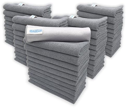 IGAD IGADCloth 50 Grey Microfibre Cleaning Cloths 40x40cm + 1 free glass cloth, Durable Cleaning Cloths for a Pristine Clean, Ideal Microfiber Cloth for all Surfaces