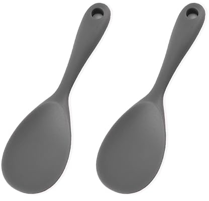 2 stycken silikonrisskedar set kokskedar silikon paddel riskokare serveringssked värmebeständiga köksredskap set för omrörning och blandning