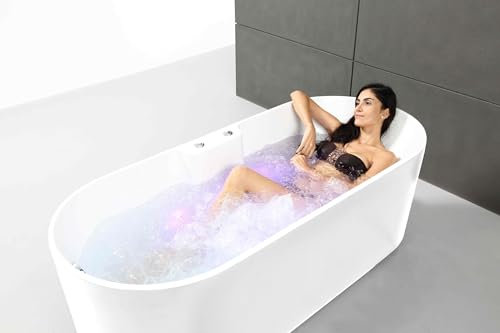 SPALINA UKIO WHITE Bulle - Bañera de hidromasaje en isla L. 175 x l. 75 cm