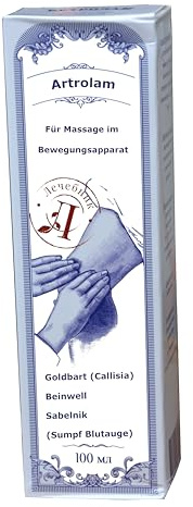 Artrolam - Unguento da massaggio, 100 ml, con callisia (barba dorata), paludo sanguigno (Sabelnik), bene, olio di eucalipto, sistema muscoloscheletrico, schiena, gambe, spalle, unguento gonfiore alle