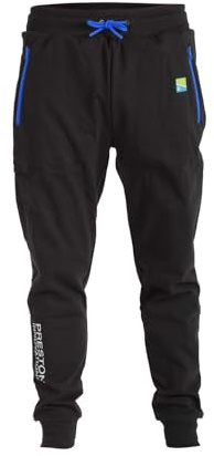 Preston Innovations Lightweight Joggers Size 2XL, YKK Zipped Pockets, Elasticated Waist and Ankles, Durable Pull Cords. Black