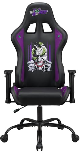 Subsonic - Joker Gaming Chair - Ergonomic Office Chair with High-Density Foam, Reclining Backrest and Adjustable 3D Armrests - Adjustable Height - Black