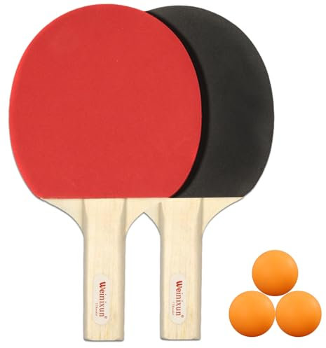 MOPQMKT Tischtennis - Tischtennis Schläger Set mit 2 Tischtennisschlägern, 3 Tischtennisbälle Für Wettkampf- und Freizeitsport - Für Erwachsene und Kinder