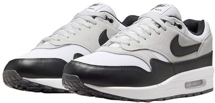 Nike Herren Air Max 1 Essential Sneaker, White Black Pure Platinum, 45 EU