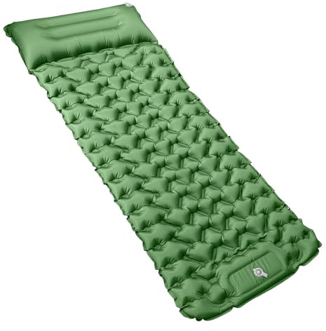 YOUXIU Ultraleicht Isomatte Camping, Aufblasbare Isomatte, Camping Matratze, Luftmatratze, Campingmatte mit Fußpumpe Für Reisen Wandern Wasserdicht Schlafmatte Zelt