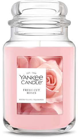 Yankee Candle Fresh Cut Roses Scented Candle, 22oz Large Jar with up to 150 Hour Burn Time, Giftable