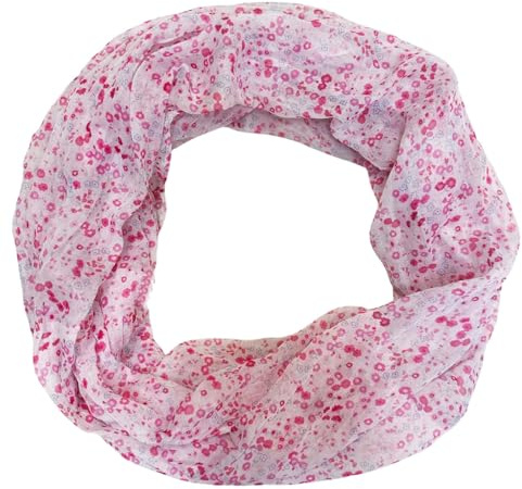 Jeamis Blommor siden loop gradient vår rund halsduk unisex sommar höst lätt halsduk stola silke blomma kamomill, ROSA, 160 x 48 cm