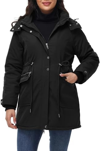 Maacie Maternity Cotton Jacket Jacket Stand Up Collar Waterproof Cotton Jacket 2025 Black L
