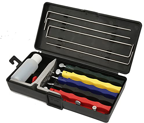 Bonbela de Afiladores Profesionales 4 Angle Set de Piedra de Afilado de Cocina con Caja de Almacenamiento para Herramientas de Cocina para el Hogar