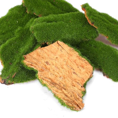 Artificial Fake Moss Tree Bark, Decorative Moss for Crafts, Realistic Fake Mosses for Wedding Christmas Fairy Gardens Terrariums Floral Arrangements(Natural Green, 100g)