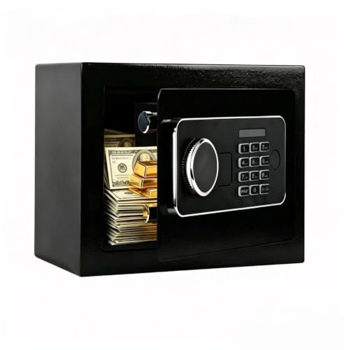 Safe Box, Steel Digital Safe, Home Office Money Cash Security Cabinet Safes | Steel Home Security Safe Box, 31 x 20 x 20 cm, for Documents, Valuables