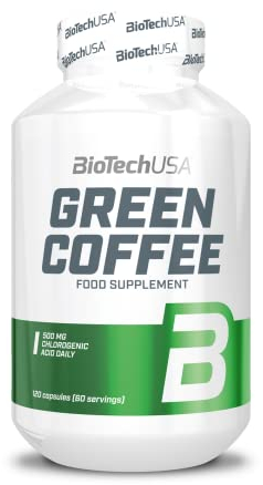 BioTechUSA Green Coffee Fórmula de soporte a dietas que contiene extracto de café verde y cromo, 120 cápsulas