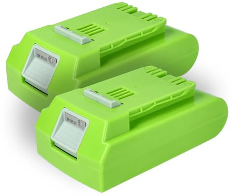 vhbw 2 x Li-Ion batteri 2000 mAh (24 V) för elverktyg Greenworks 2200207 Tools 24 V teleskophäcksax 51 cm som 29322, 29807.