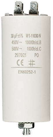 Anlaufkondensator Betriebskondensator 30uF 30µF mit STECKER (Motorkondensator)