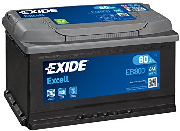 EXIDE Excell EB800 Batterie de Voiture 80Ah 640A